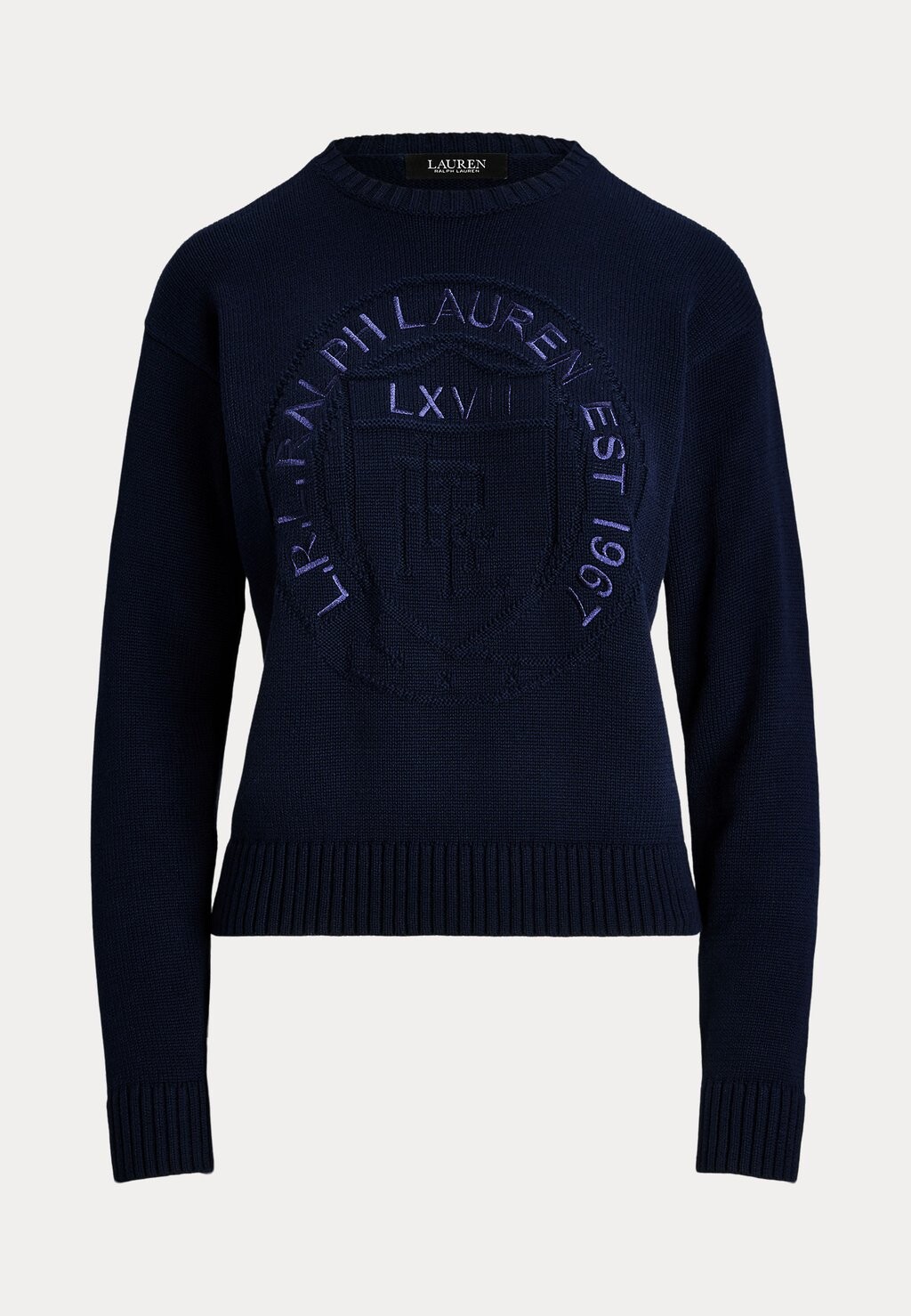 

Джемпер LOGO CREST COTTON CREWNECK SWEATER Lauren Ralph Lauren, темно-синий