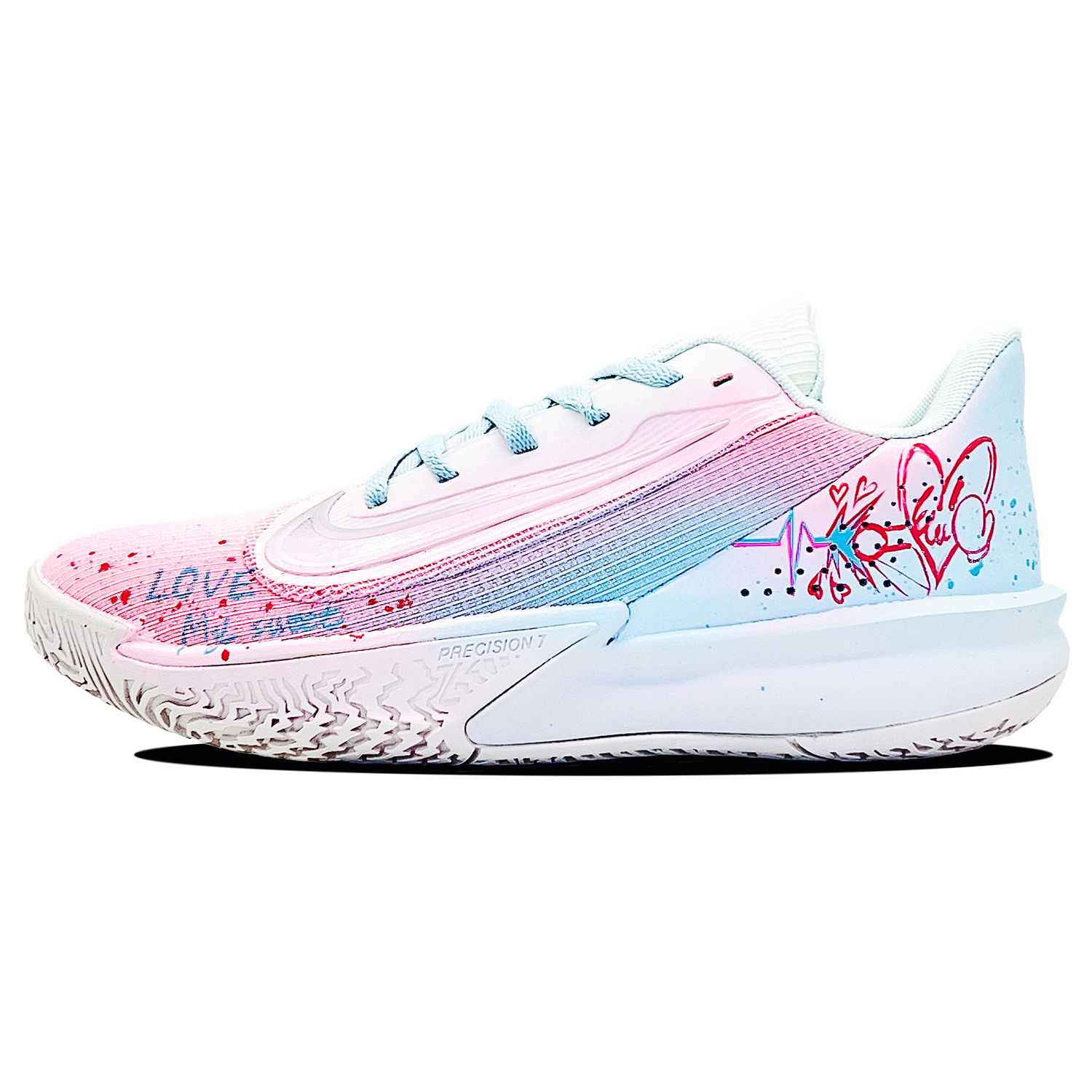 

Точность 7 устойчивые к истиранию низкие баскетбольные кроссовки мужские Nike, розовый