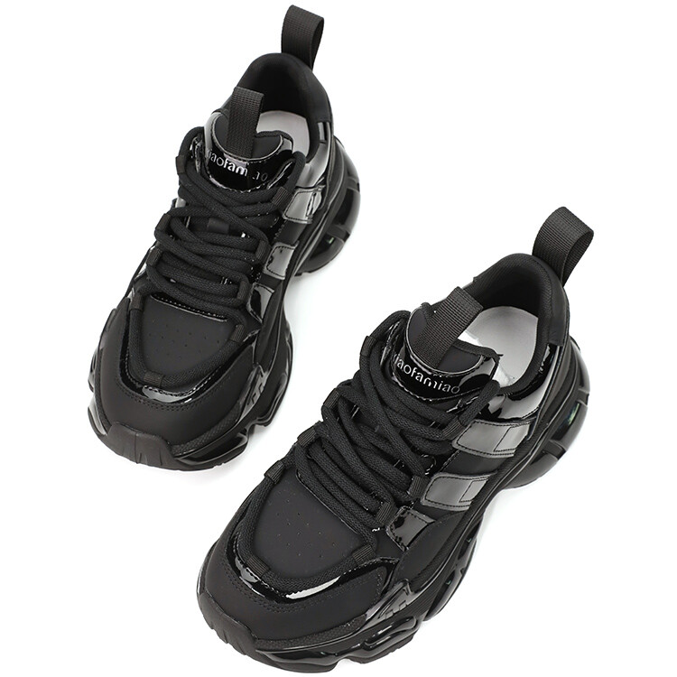 

Кроссовки Little hair meow xiaofamiao Chunky Sneakers Women's Low-top, черный