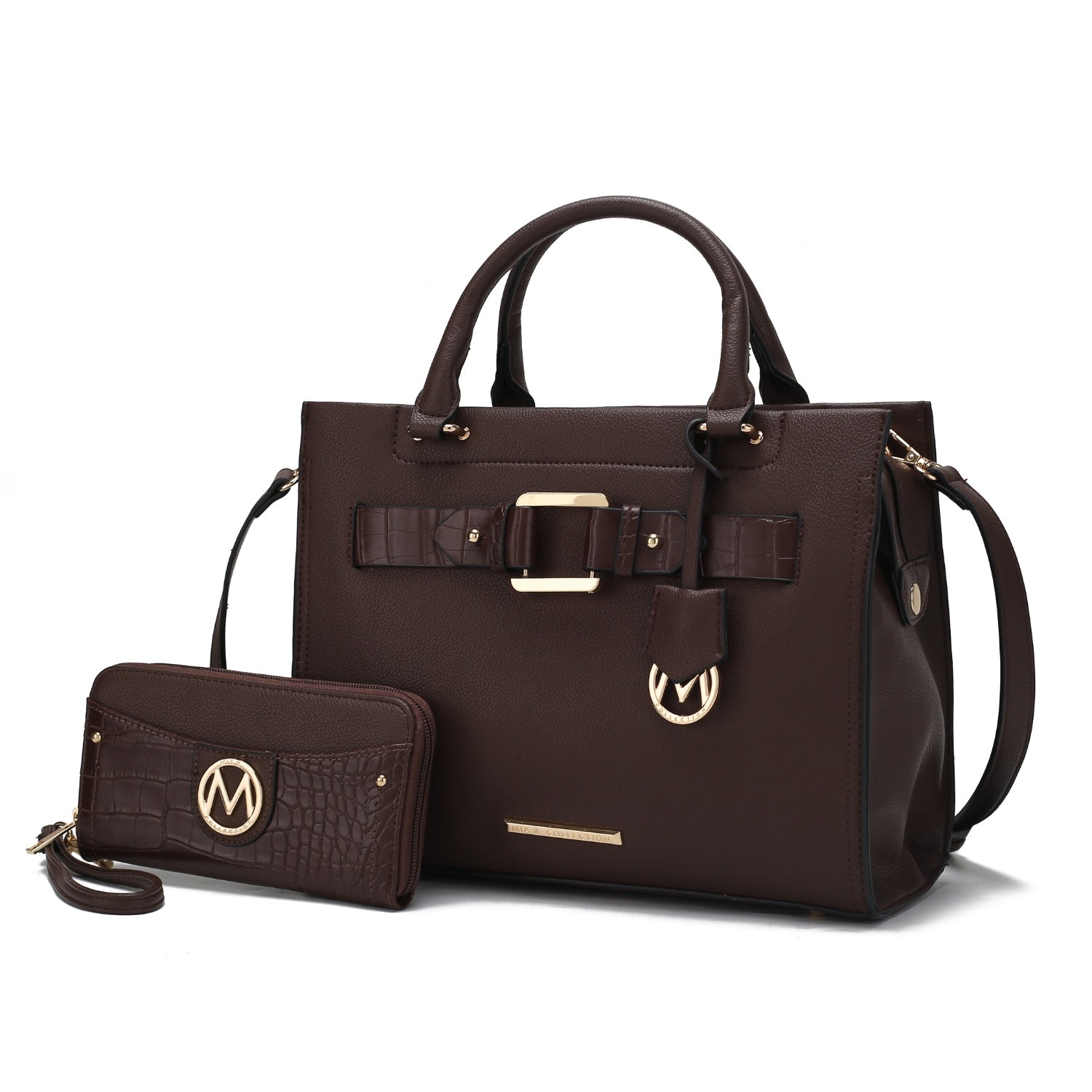 

Женская сумка-шоппер Virginia из веганской кожи с кошельком от Mia K MKF Collection By Mia K., Coffee