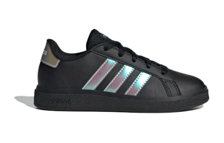 GRAND COURT Детские кроссовки для скейтбординга PS Low-top Core Black/Iridescent/Cloud White Adidas Neo, черный/синий/фиолетовый — фото 2