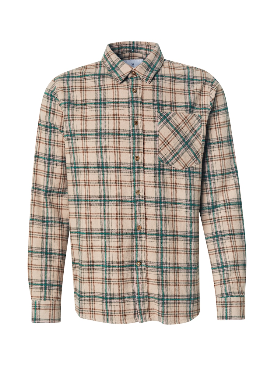 

Рубашка на пуговицах классического кроя Kronstadt Gavel, бежевый/темно-бежевый