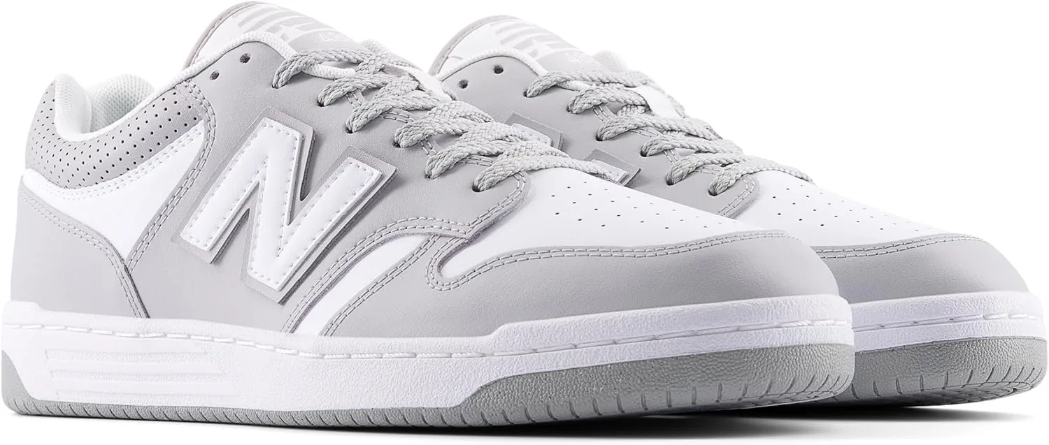 Кроссовки New Balance BB480Lgm унисекс, белые и серые — фото 3