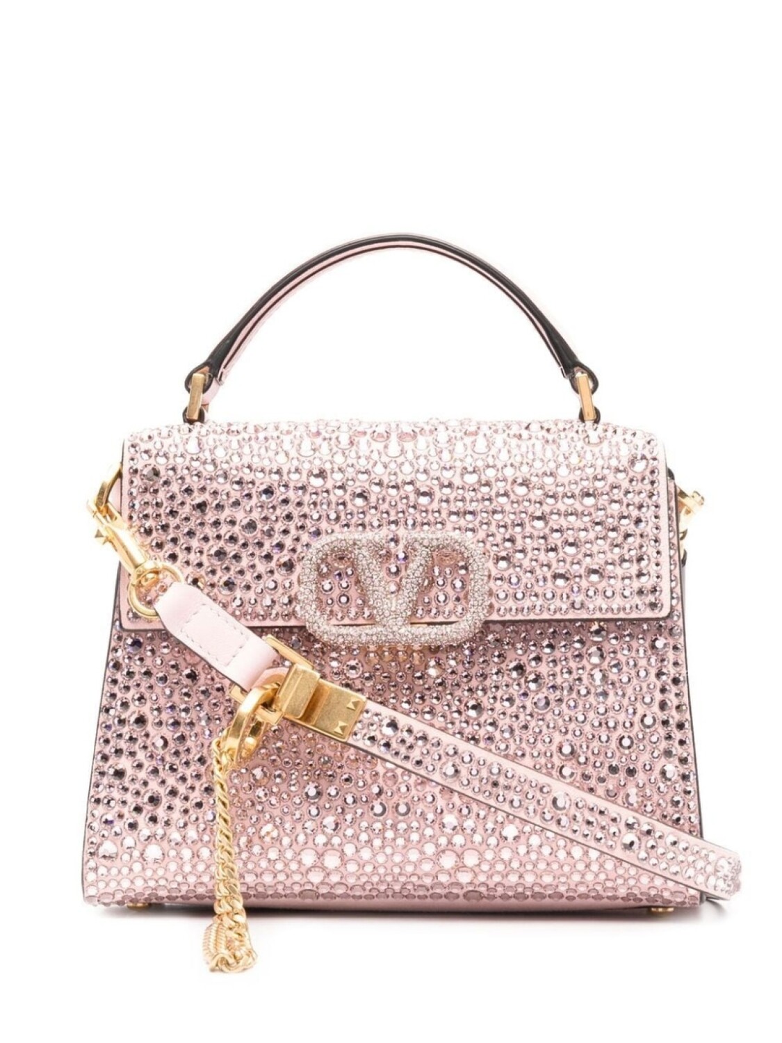 

Valentino Garavani мини-сумка VSling с кристаллами, розовый