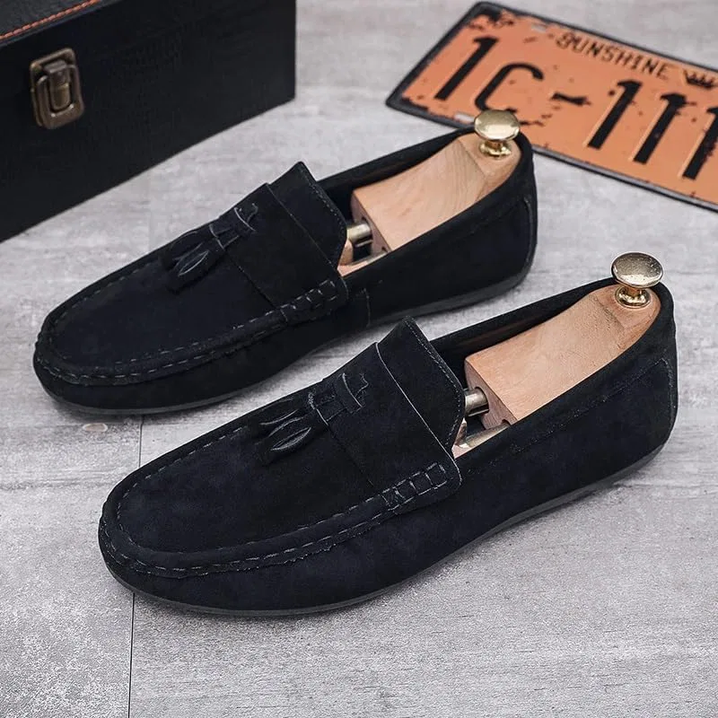Лоферы nubuck leather с кисточкой JIADELI, черный — фото 2
