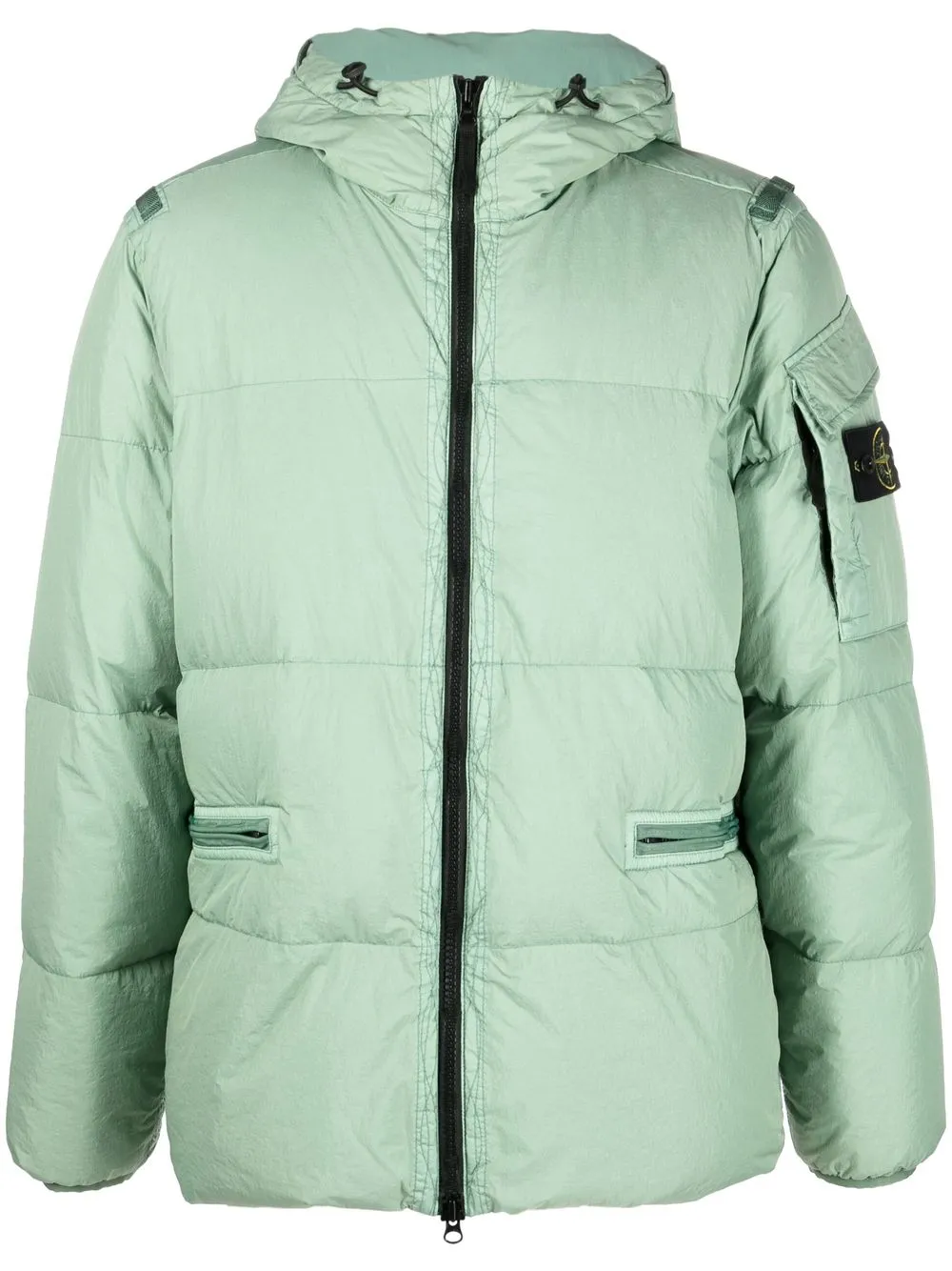 

Пуховик с нашивкой Compass Stone Island, зеленый