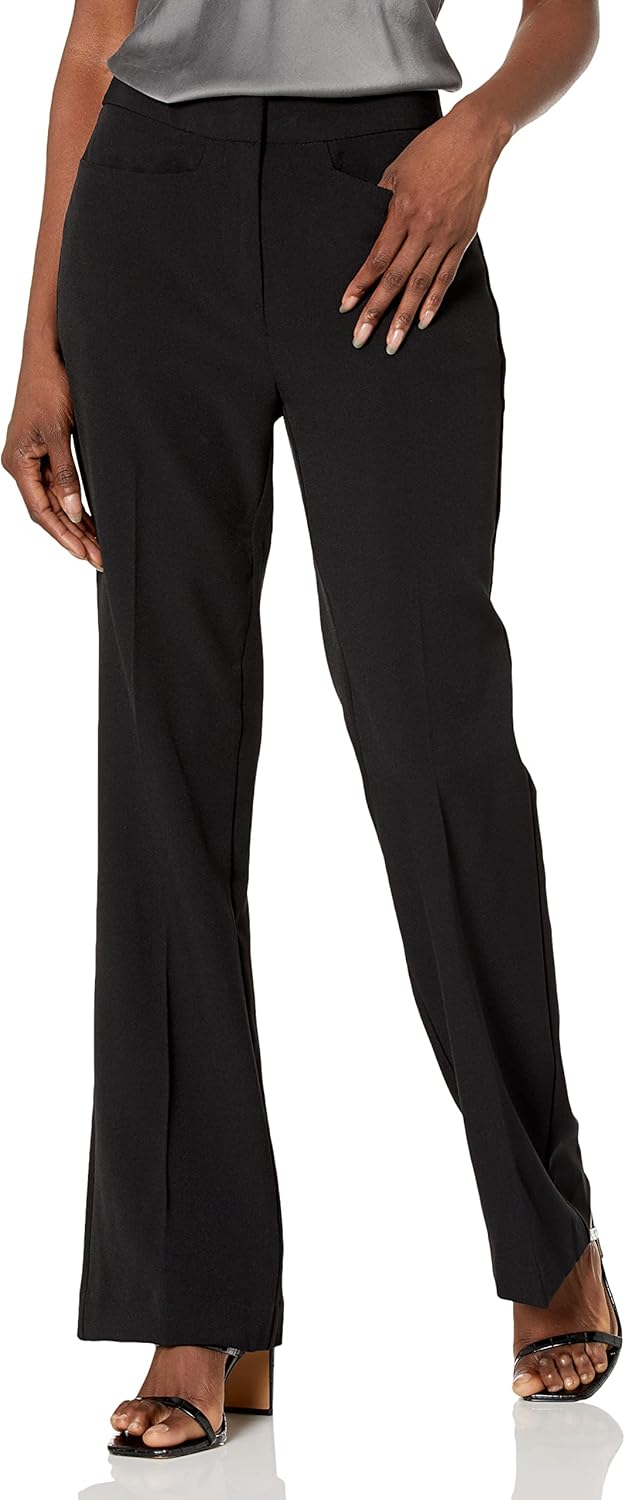 

Женские рабочие брюки Calvin Klein из крепа с высокой талией и широкими штанинами (стандартные и большие размеры), Black