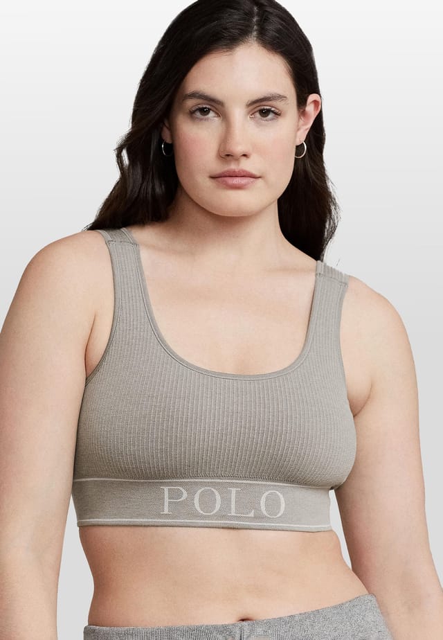 Топ-Бюстье с круглым вырезом Polo Ralph Lauren, серый — фото 4