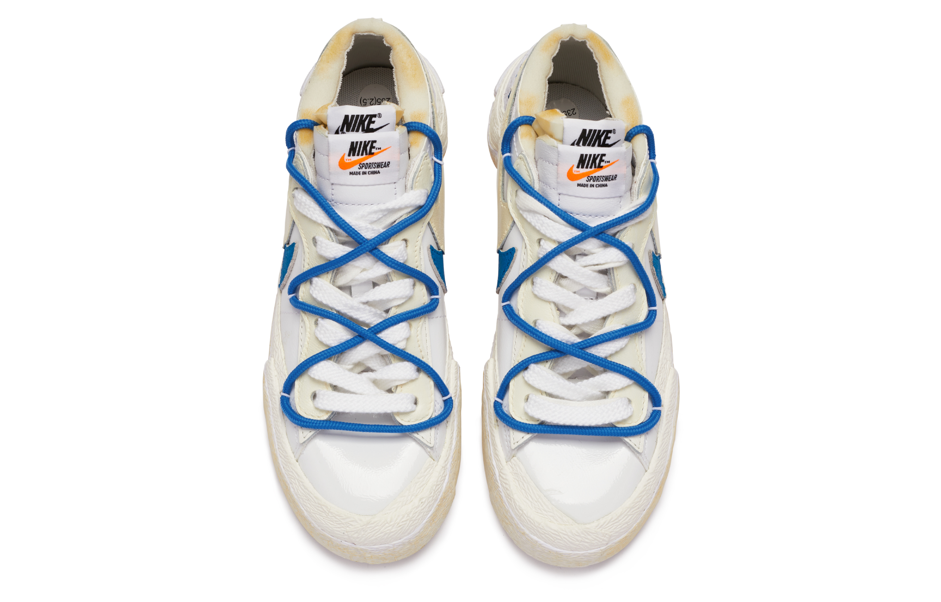 

Кроссовки Nike Blazer Skateboard Shoes Unisex Low-Top White Blue/Beige