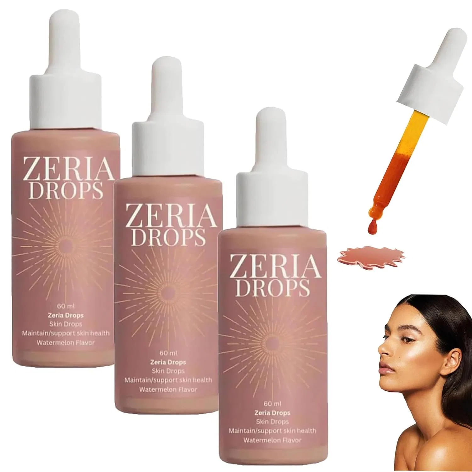 Капли для автозагара «Zeria Sunless Tanning Drops», 60 мл (3 шт.) Flanliy, 3 Pieces.