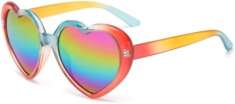 

Модные поляризованные солнцезащитные очки с градиентным переходом цвета, популярные очки в форме персикового сердца, солнцезащитные очки с защитой от УФ-излучения MTZJH, Red Blue Rainbow