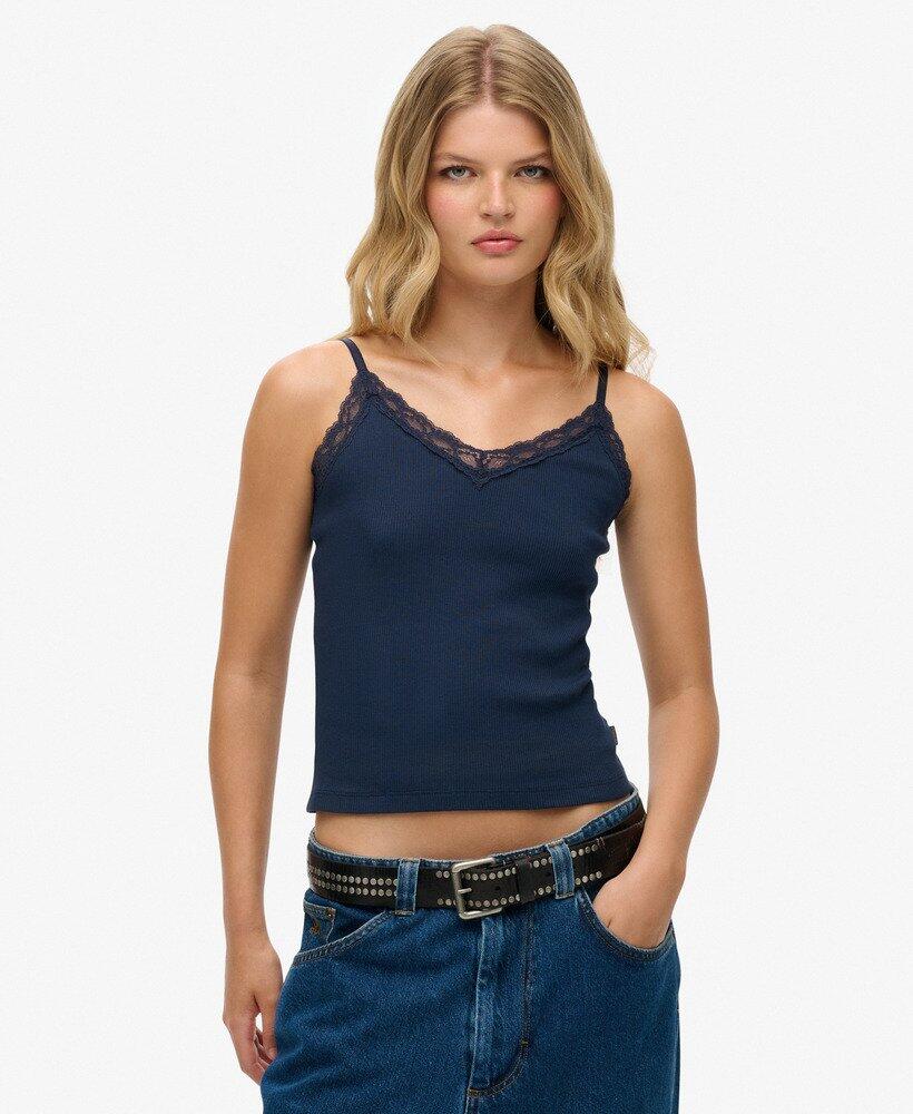 

SUPERDRY Базовый топ с кружевной отделкой