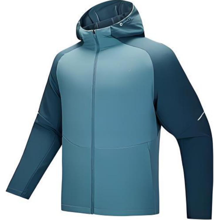 

ANTA Куртка беговая мужская шелковая сине-зеленая, Silk Blue Green