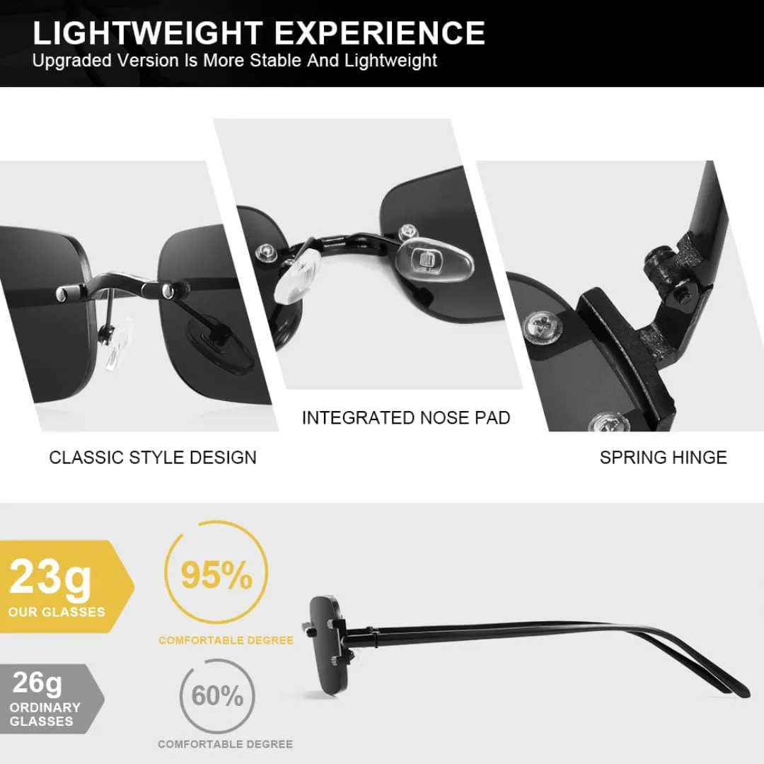 

Винтажные солнцезащитные очки без оправы для мужчин и женщин, роскошные, популярные, в маленькой оправе, женские, с защитой от УФ-излучения UV400 SZVVBKK, C2