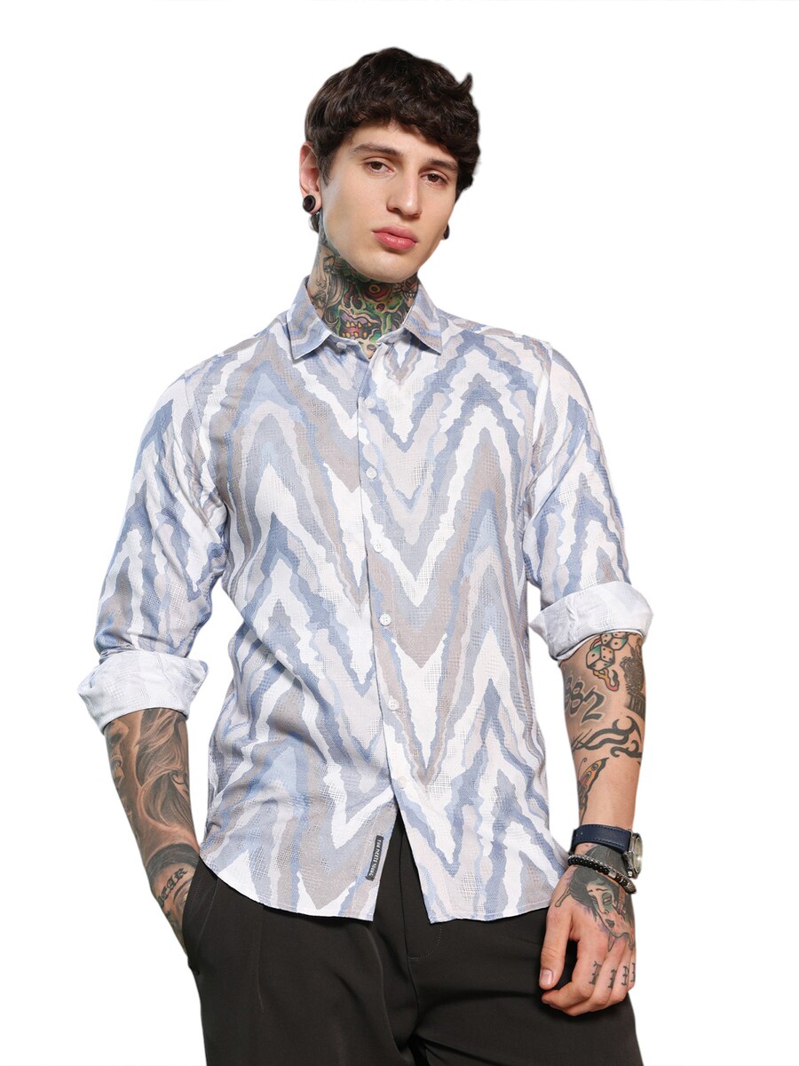 

Рубашка на пуговицах классического кроя Campus Sutra Kyra, Opal/Blue Denim