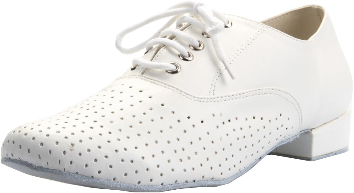 

Мужские джазовые латинские танцевальные туфли для сальсы, танго, ча-ча, бальных танцев, с круглым носком, для тренировок, модные танцевальные туфли на шнуровке Shutup.Dance, белый