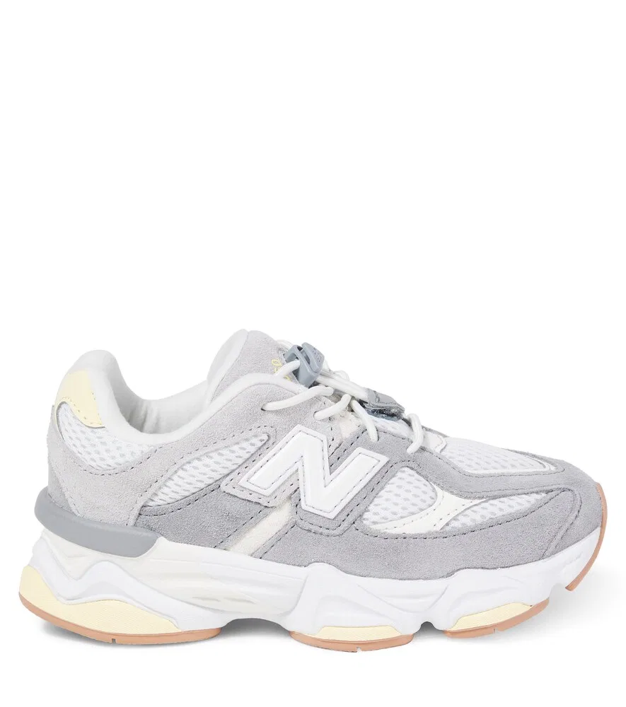 9060 Детские кроссовки из кожи и замши New Balance Kids, серый — фото 3