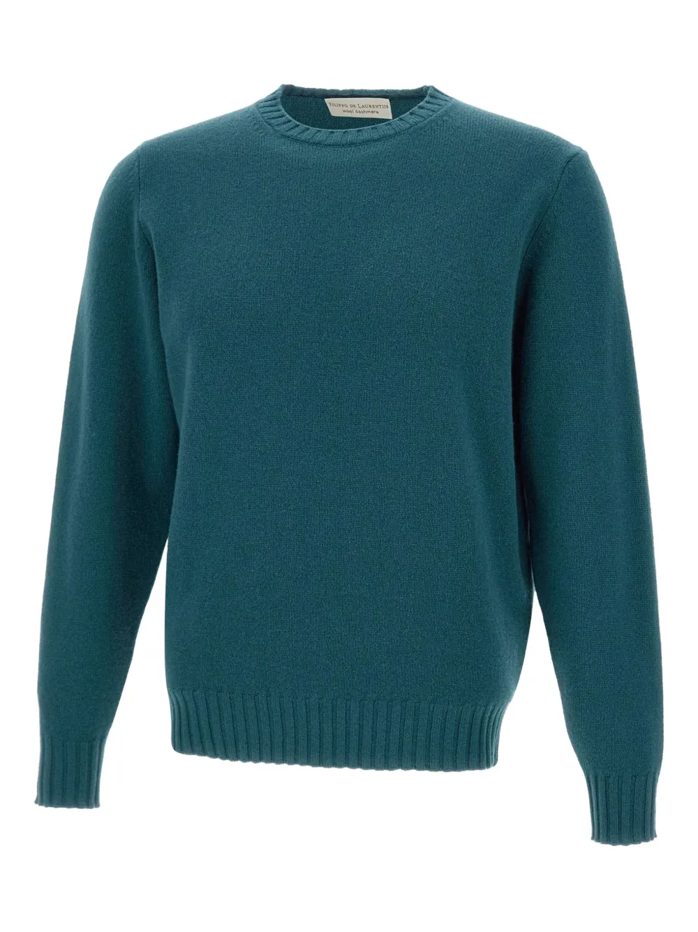 

Джемпер с круглым вырезом и рубчатыми манжетами Filippo De Laurentiis, синий