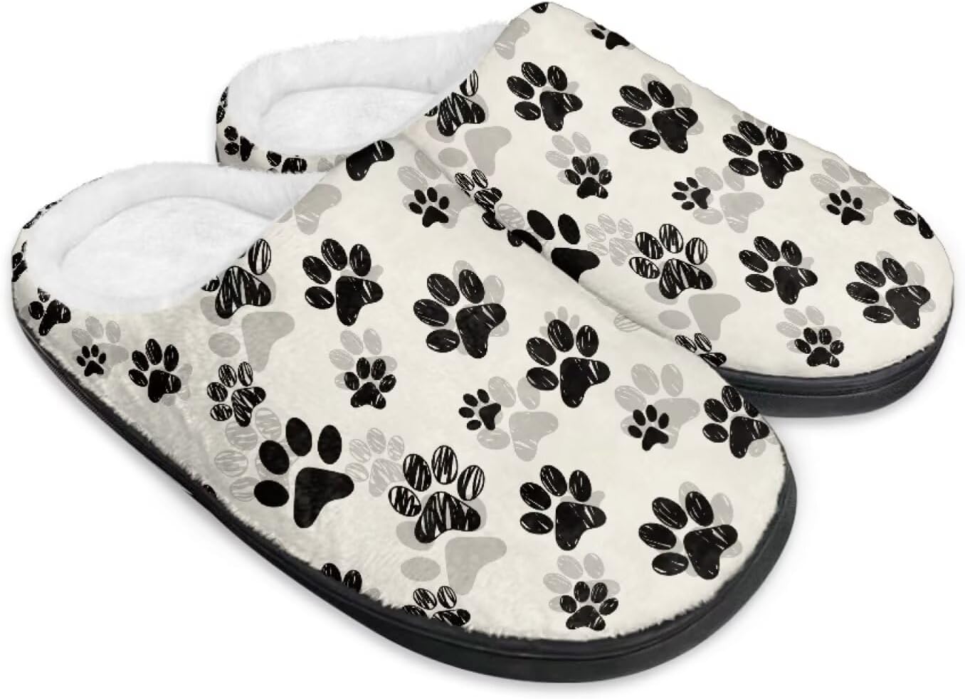 

Зимние пушистые тапочки мужские домашние тапочки животные тапочки для женщин Нескользящие теплые уютные домашние тапочки Chririnla, белый