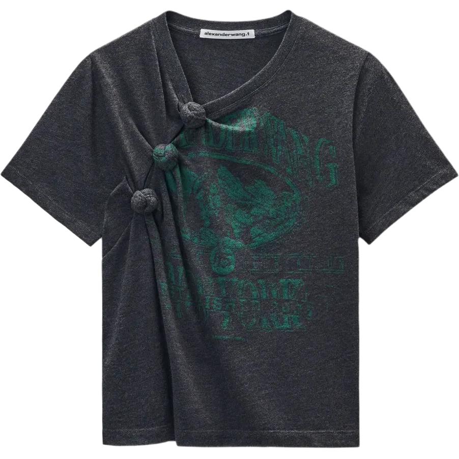 

Футболка с узором в виде узлов Alexander Wang, черный