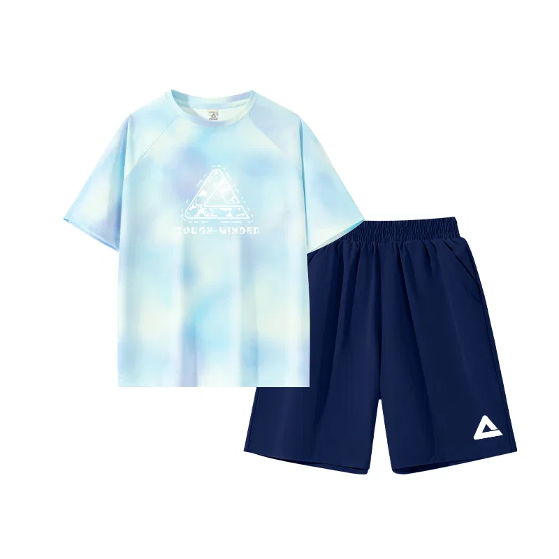 Спортивный костюм для детей PEAK Blue Purple/PK White Graffiti Top-Black/PK — фото 4