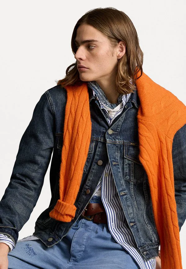 Выцветшая джинсовая куртка-бомбер Polo Ralph Lauren, Trenton — фото 4