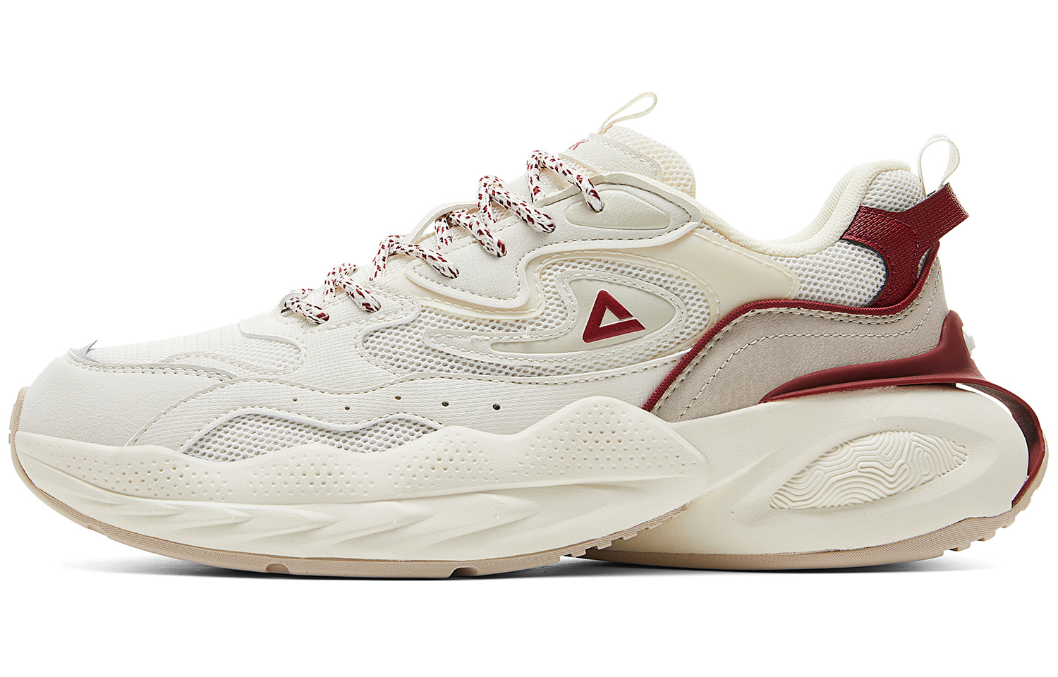 

PEAK Амортизирующие, дышащие, легкие, низкие повседневные туфли, мужские, белые, красные