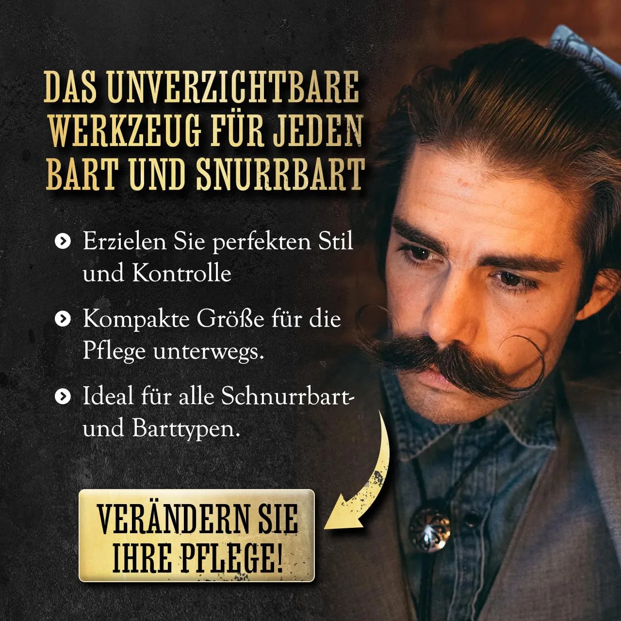 Мужская расческа для усов Death Grip Platinum Edition от THE VINTAGE GROOMING CO. The Vintage Grooming Co. — фото 4