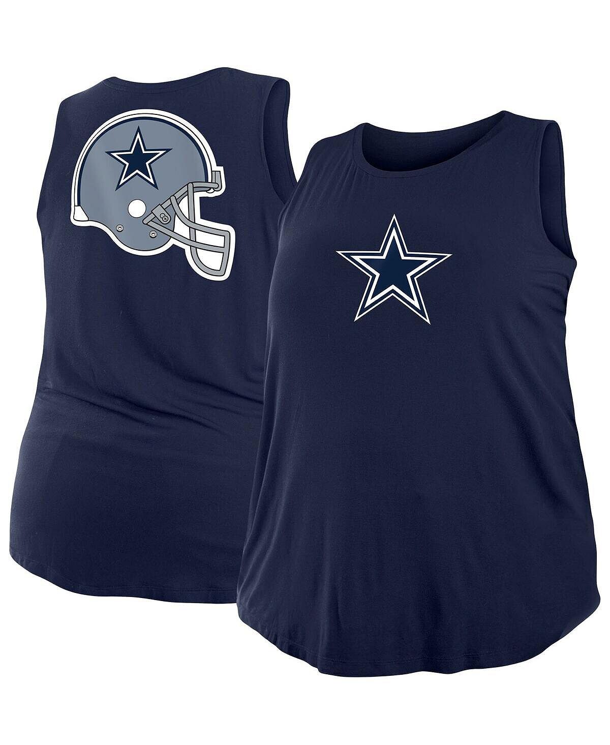 

Женская темно-синяя майка больших размеров Dallas Cowboys New Era, темно-синий