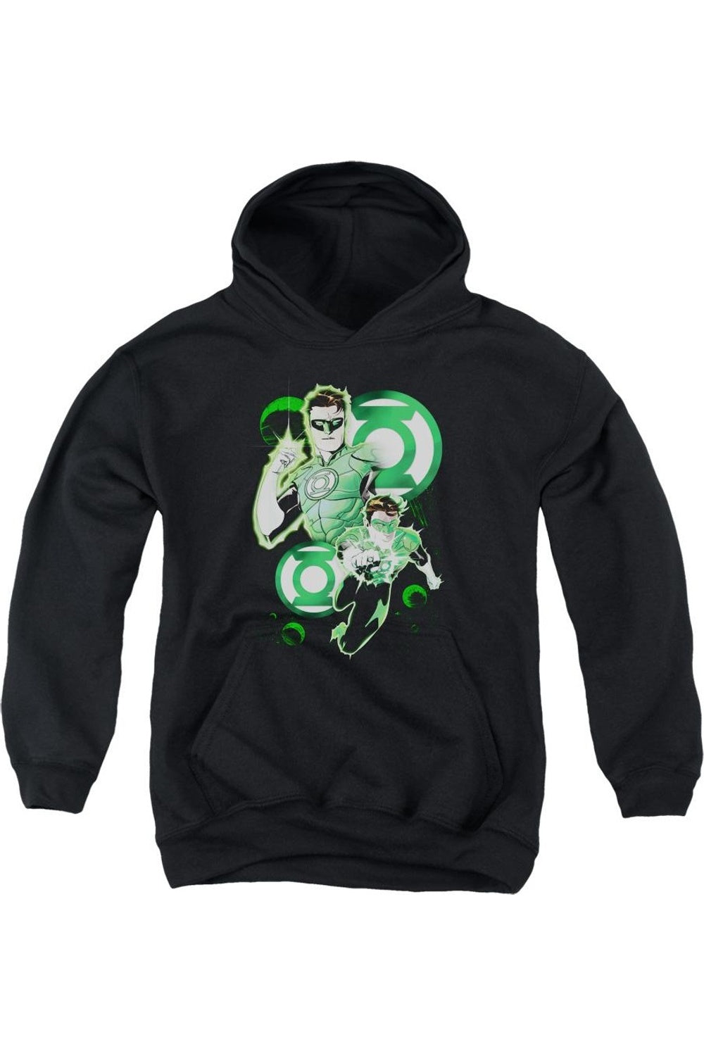 

Толстовка с капюшоном для детей "Лига справедливости Америки" в действии Gildan, черный