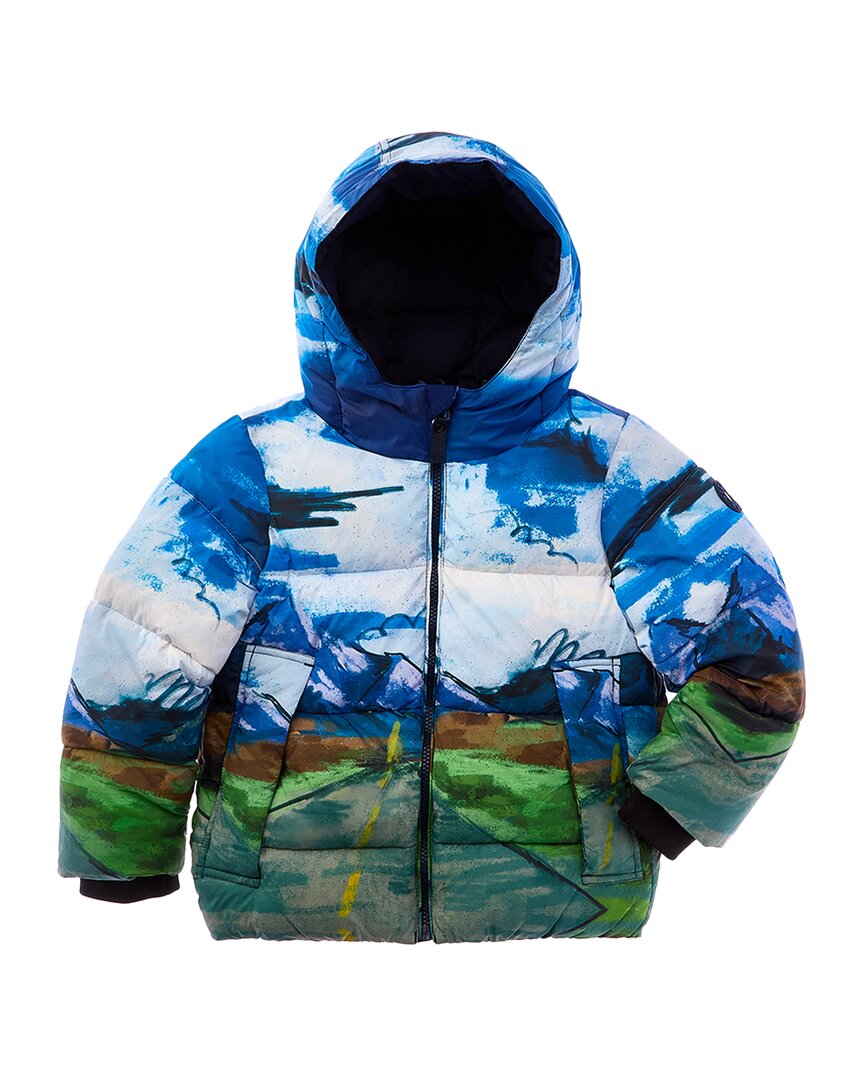 

Принтованный худи-пуховик Scotch & Soda, синий