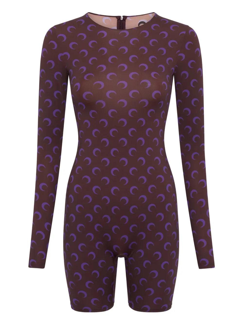 

Комбинезон-шорты с принтом "Луна" Marine Serre, фиолетовый