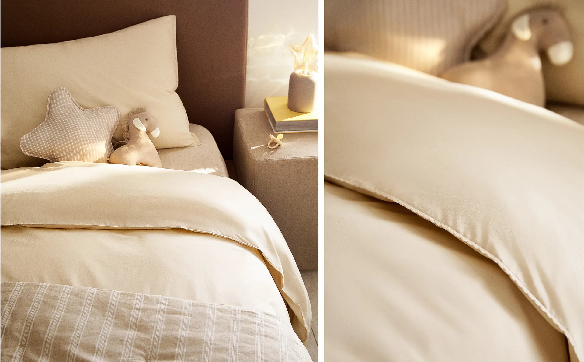 

Детский пододеяльник с прострочкой Zara Home, цвет Oyster White