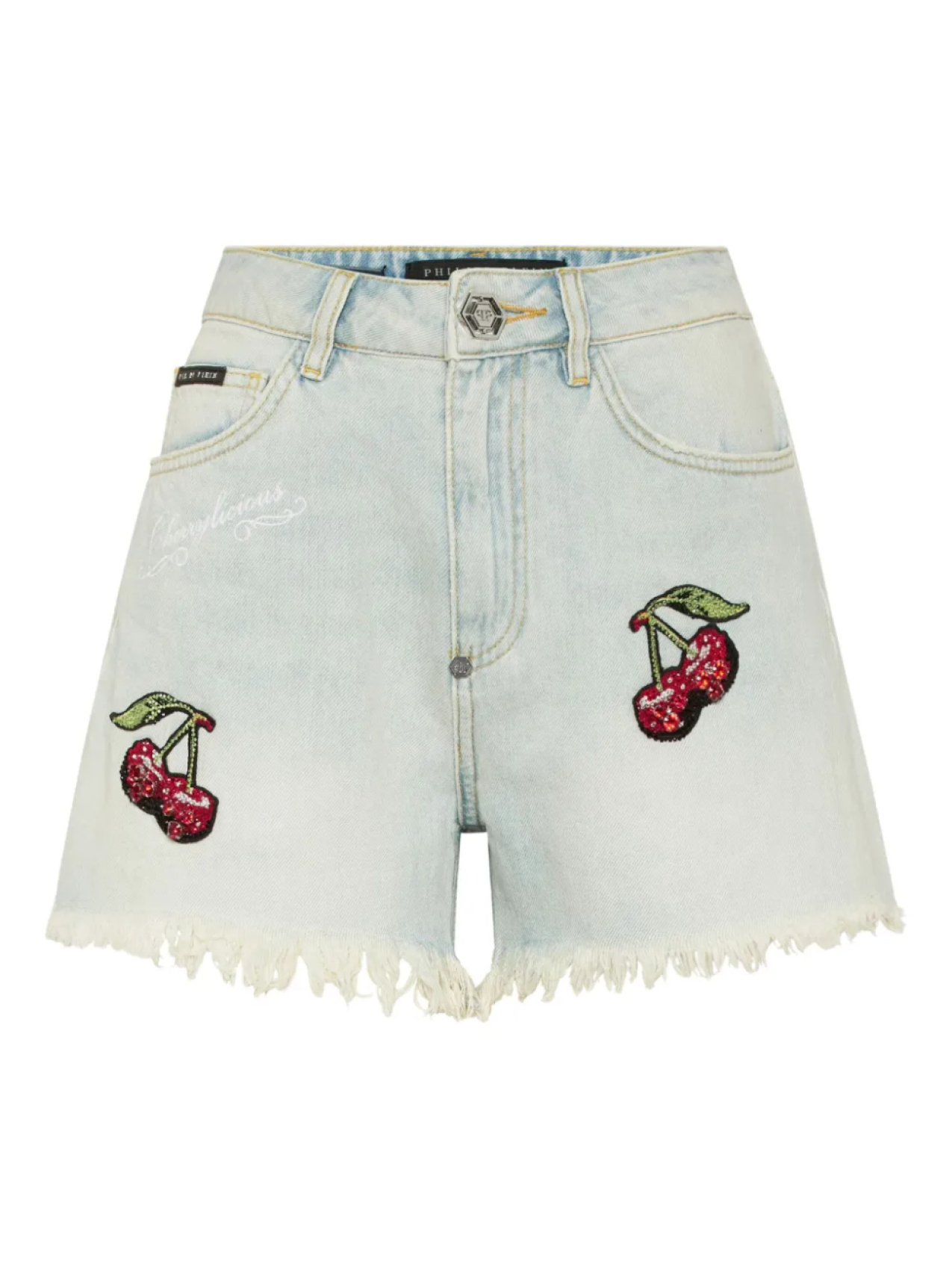 

Philipp Plein джинсовые шорты с вышивкой, синий