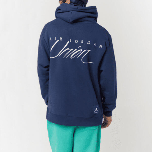 Толстовка Air Jordan Fleece Hoodie x Union 'Navy', синий — фото 3