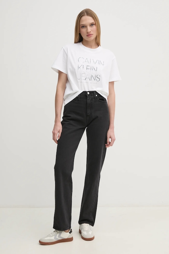 

Хлопковая футболка Calvin Klein Jeans, белый