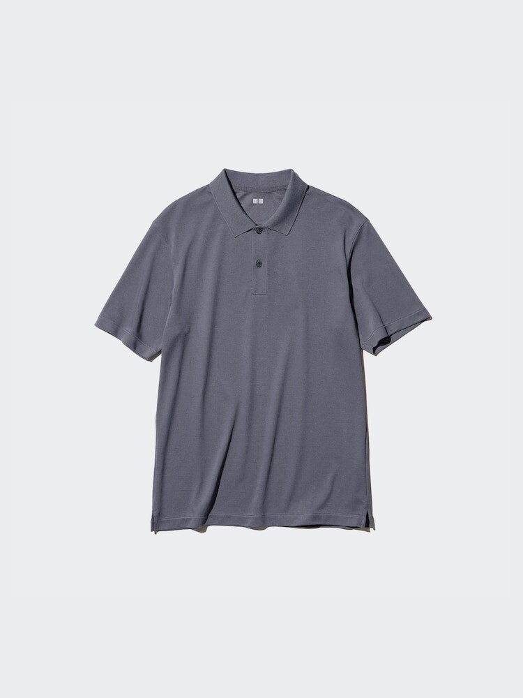 Рубашка-Поло из хлопка airism пике Uniqlo, цвет 57 зеленый зеленый — фото 4