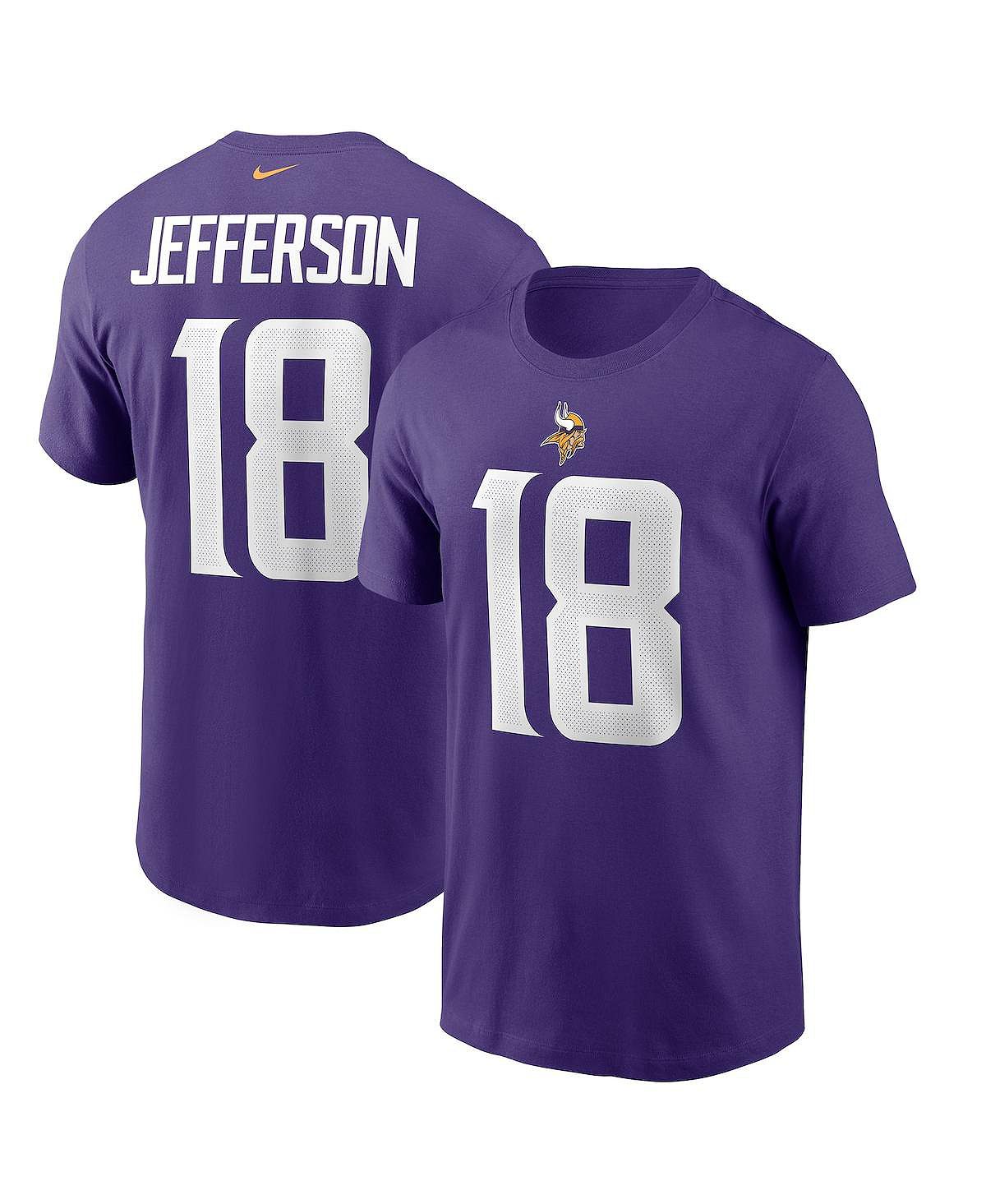 

Мужская фиолетовая футболка Justin Jefferson Minnesota Vikings с именем и номером игрока Nike, Фиолетовый, Мужская фиолетовая футболка Justin Jefferson Minnesota Vikings с именем и номером игрока Nike