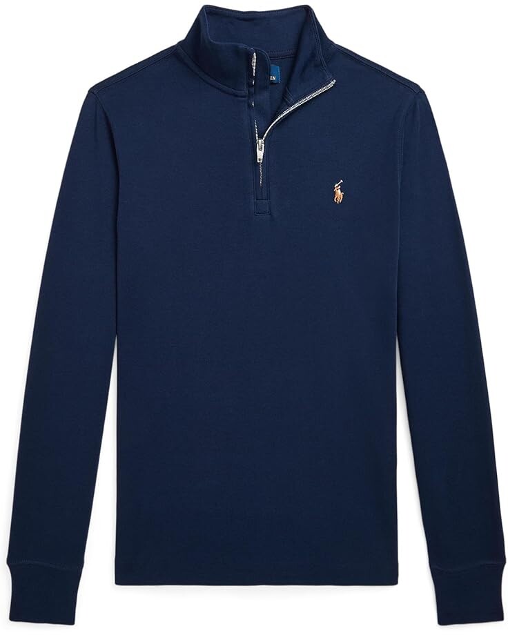 

Свитер Polo Ralph Lauren Kids Cotton Interlock Quarter-Zip Pullover, цвет Refined Navy