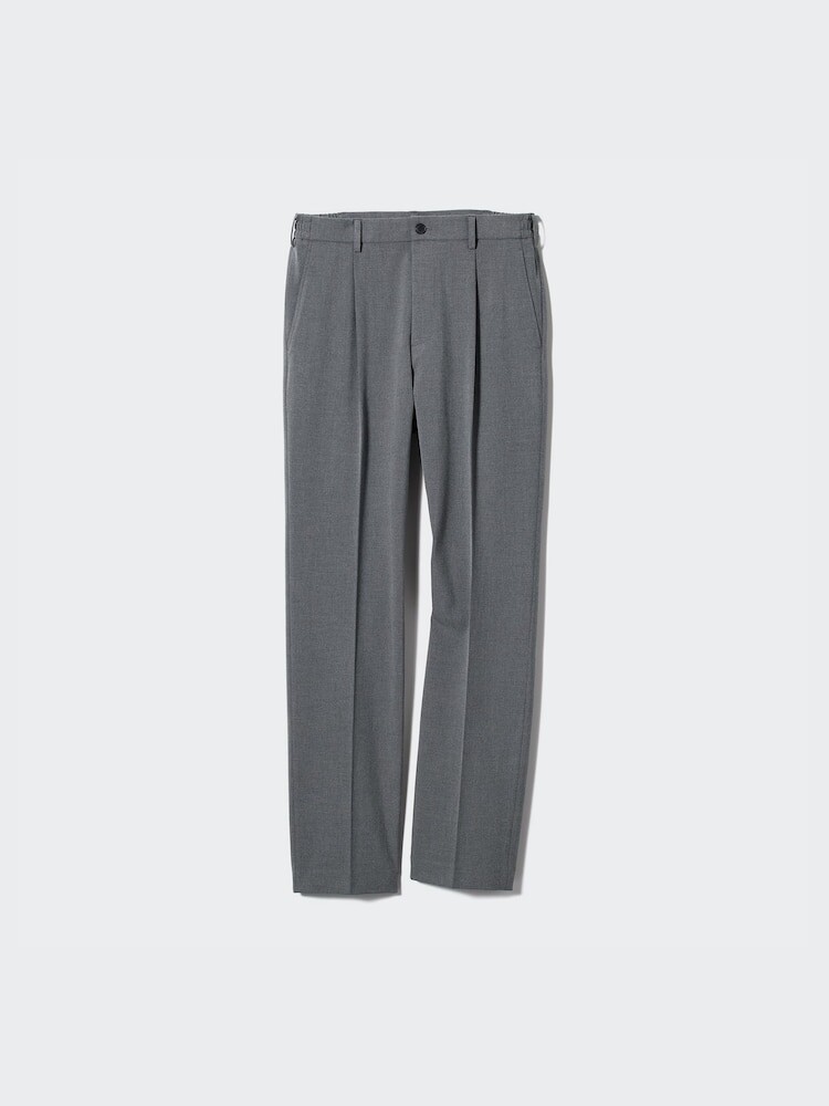Широкие брюки со складками Uniqlo, цвет 32 бежевый — фото 3