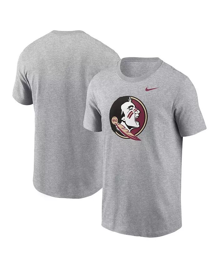 

Мужская футболка с логотипом Heather Grey Florida State Seminoles Primetime Evergreen Nike, серый