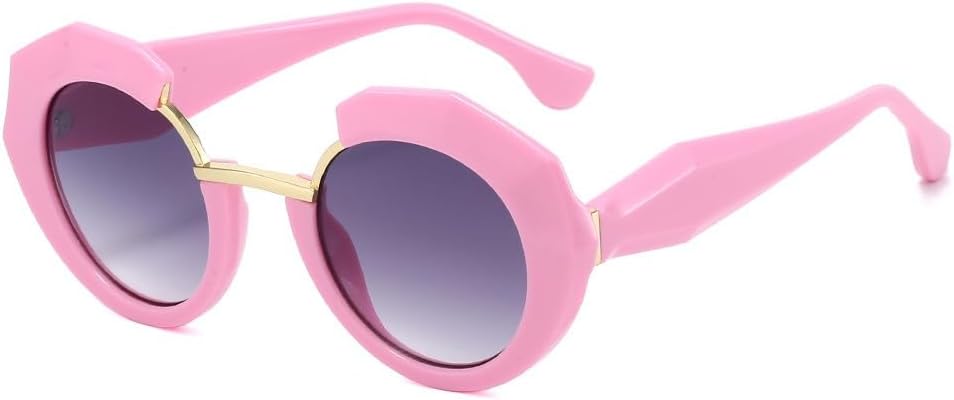 

Солнцезащитные очки RetroGradient в круглой оправе для женщин, в стиле Y2K, для уличной фотосъемки, для создания образа панка, для мужчин, с защитой от УФ-излучения UV400 KTUCN, Pink Grey