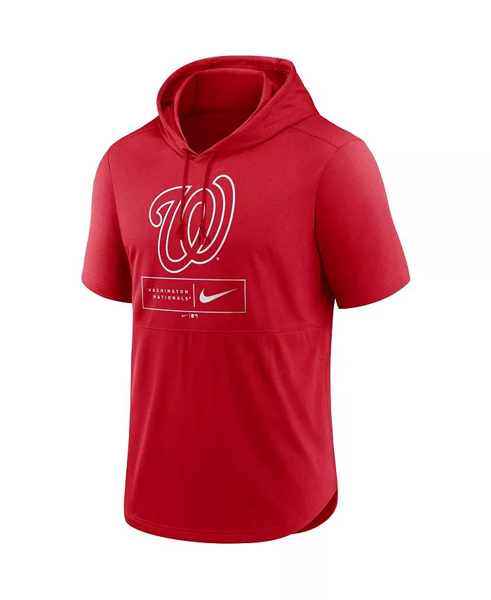 Мужская красная толстовка с капюшоном Washington Nationals Logo Lockup, с короткими рукавами, для занятий спортом Nike — фото 3