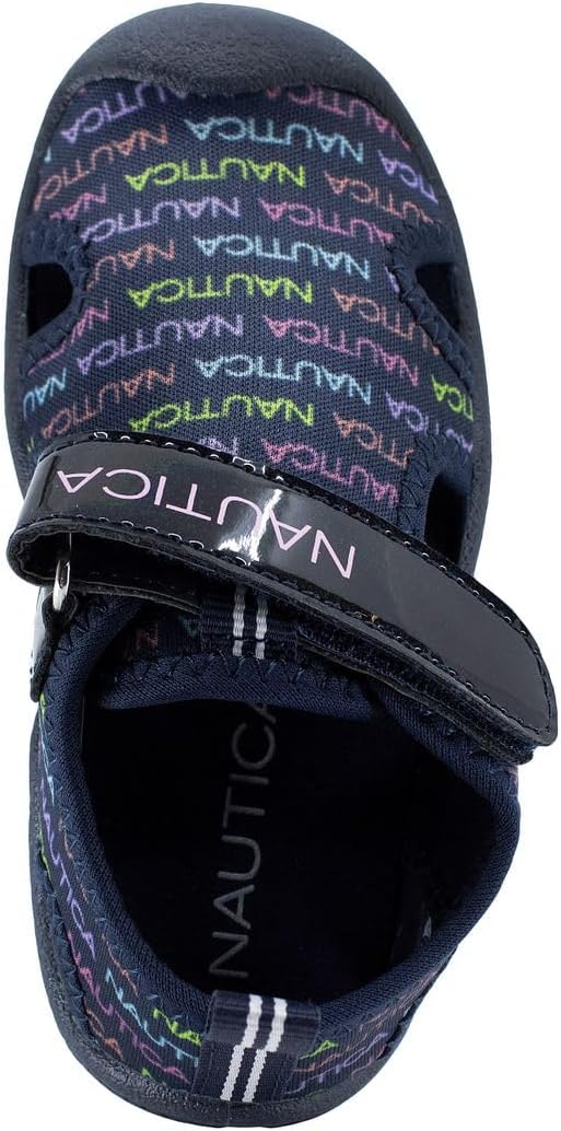 Детские защитные водные сандалии Nautica с закрытым носком, Navy Rainbow Logo — фото 4