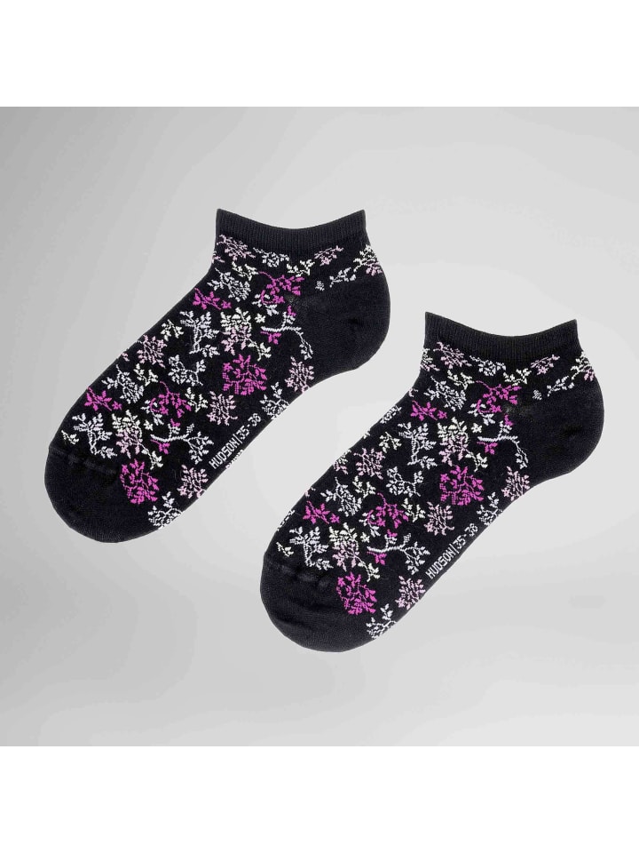 

Носки-кроссовки с цветочным узором Bud черного цвета Hudson