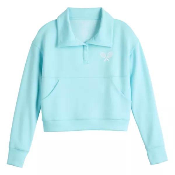 

Детский адаптивный пуловер с воротником для девочек 7-16 лет Tek Gear, цвет tennis blue