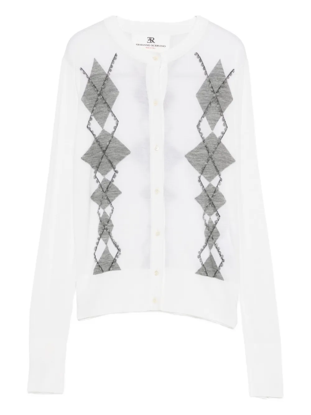 

Кардиган с узором аргайл Ermanno Scervino, белый