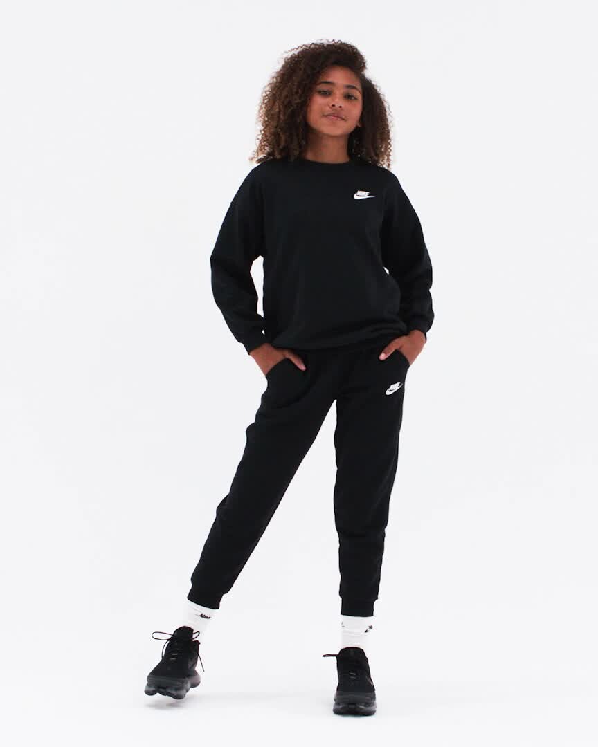 Толстовка Nike Sportswear Club Fleece, черный/белый — фото 2