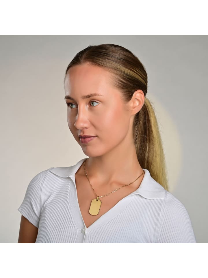 

Adeliás Кулон унисекс - кулон из нержавеющей стали с гравировкой и золотым покрытием