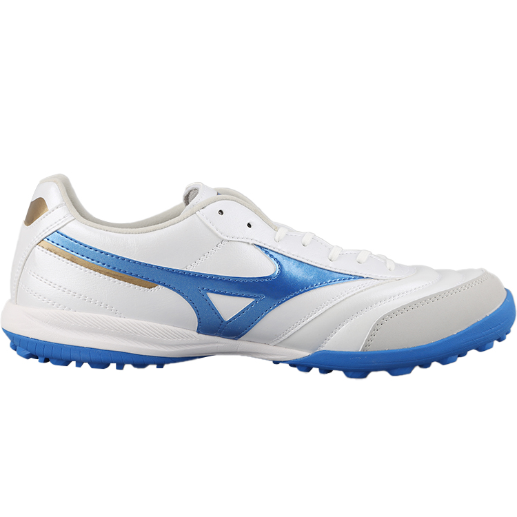 Амортизирующие футбольные бутсы унисекс бело-синие Mizuno — фото 2